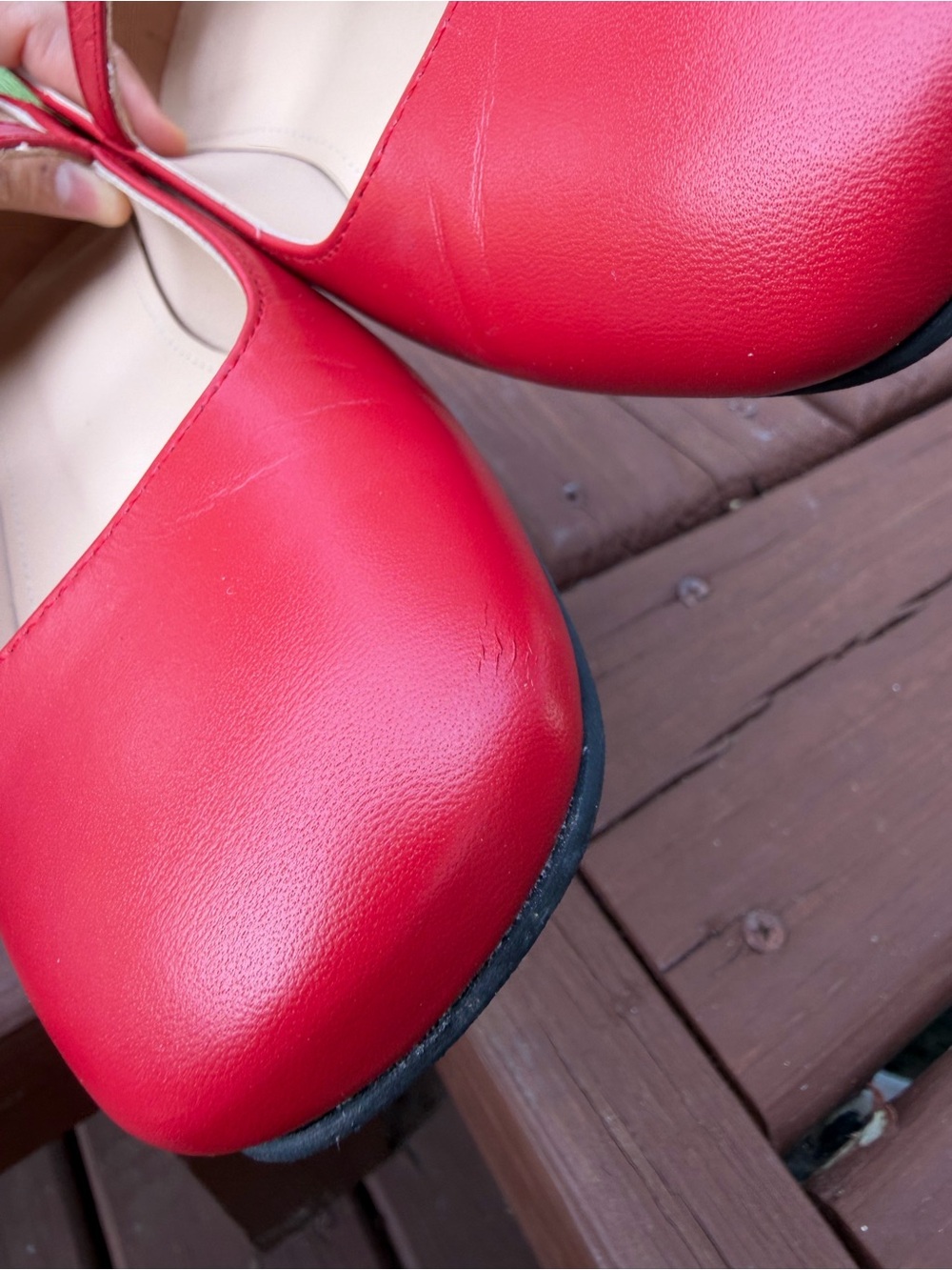 ALOHAS Por Do Sol Red Leather Mary Jane Ballet Flats EU 37 US 6.5 $190 - Picture 13 of 15